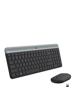 Logitech Slim Wireless Keyboard And Mouse Combo Mk470 - Graphite - Uk