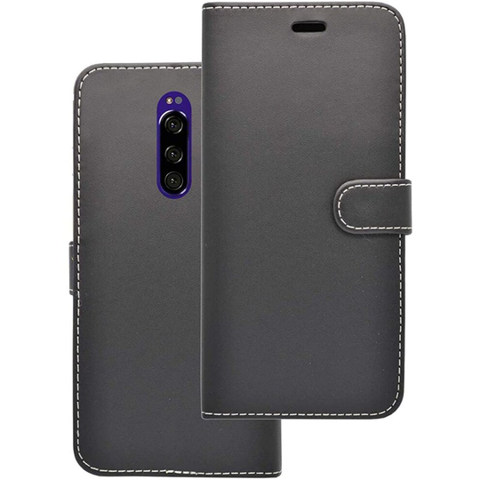 (Black) Case For Sony Xperia 1 Wallet Flip PU Leather Pouch Phone Cover