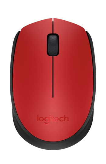 Logitech M171 - Mouse - Wireless - 2.4 Ghz - Usb Wireless Receiver - Black, Red