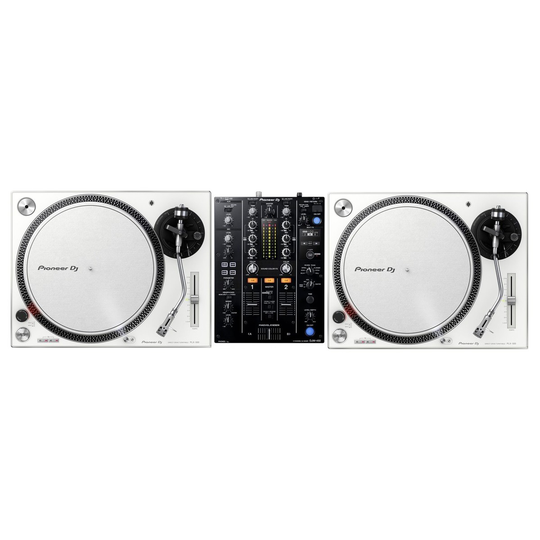 Pioneer PLX-500 White and DJM-450 Bundle