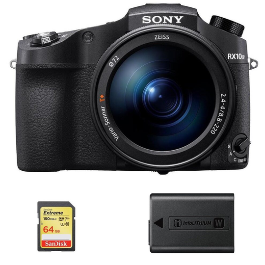 SONY RX10 IV Black + 64GB SD card + NP-FW50 Battery