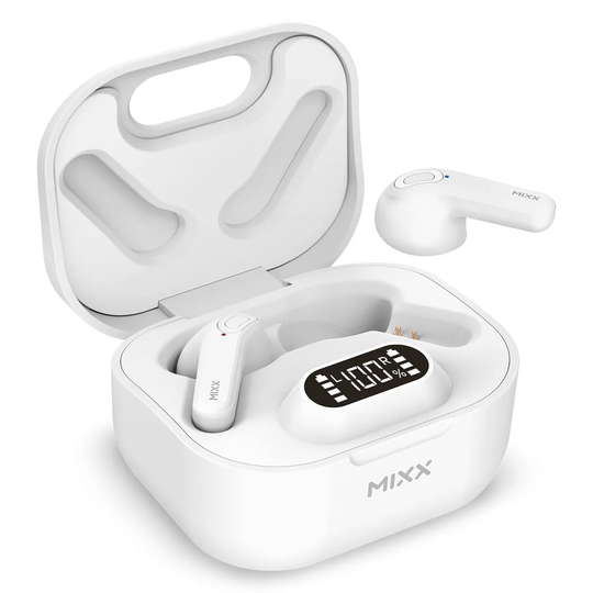 MIXX StreamBuds Hybrid True Wireless Sound Earbuds - White
