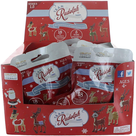 Creative TEAM Rudolph Reindeer Stocking Foilbag 18 Piece CDU Series 1.5 Toys