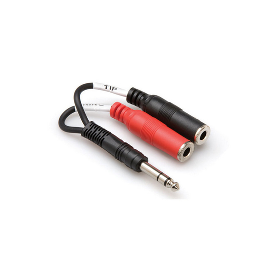 Hosa YPP-117 Stereo Breakout Cable 1/4" TRS to Dual 1/4" TSF
