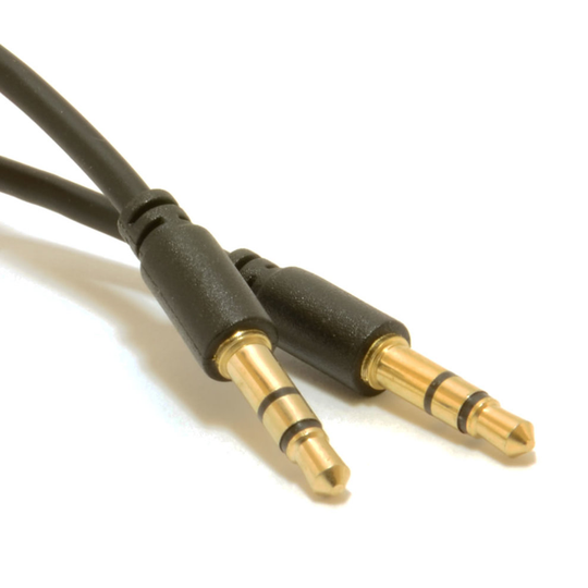 kenable Slimline PRO 3.5mm Jack to Jack Stereo Audio Cable Lead GOLD 1.5m