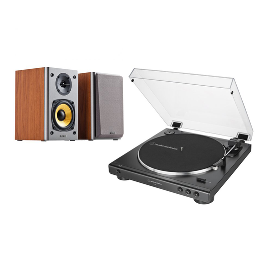 (Maple) Audio-Technica AT-LP60X Turntable and Edifier R1000T4 Active Speaker Package Exclusive Set by Digitalis Audio