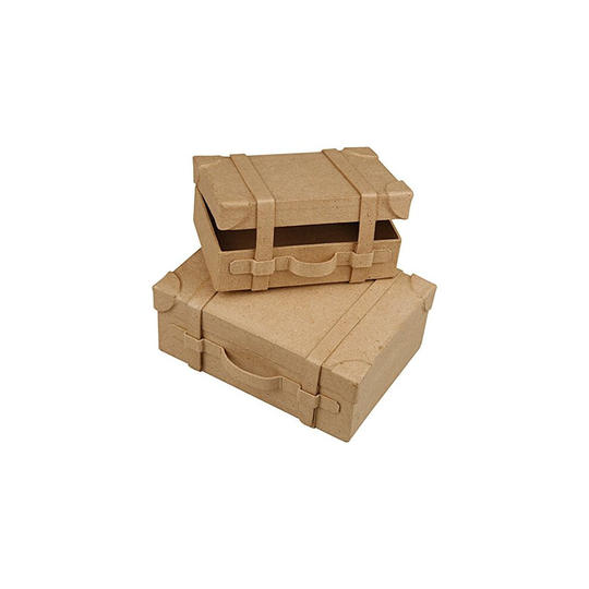Creativ 4.5 x 11 x 7.5 cm Papier Mache Mini Suitcases 2 Assorted