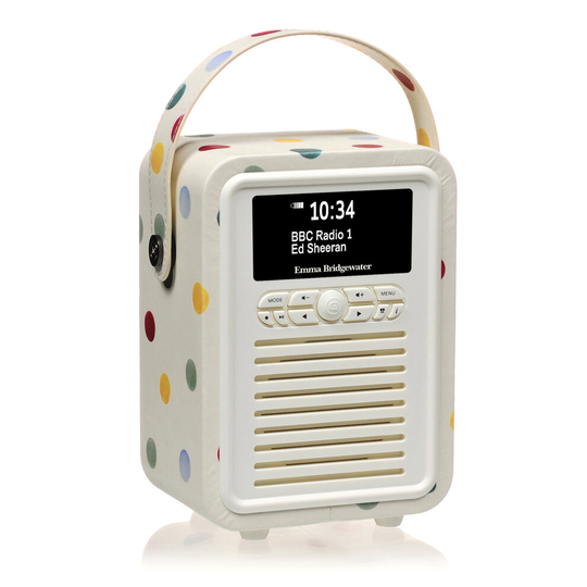 VQ Retro Mini DAB and DAB+ Digital Radio with FM, Bluetooth, Alarm Clock - Emma Bridgewater Polka Dot