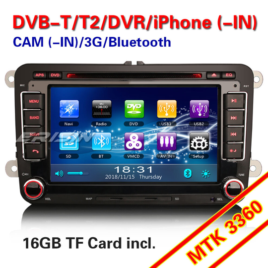 GPS Satnav BT Car Stereo For VW Passat Golf 5/6 Tiguan Polo Caddy EOS Seat Skoda