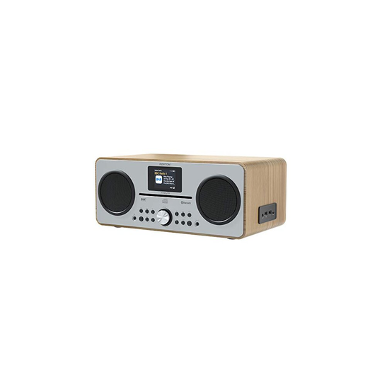 AZATOM Trinity DAB/DAB+ CD player - FM Radio - Bluetooth - Stereo Speaker System - Clock - USB charger - USB player (Oak)