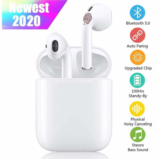 I11 TWS Bluetooth Earphones V5.0, Wireless Headphones Touch Noise Canceling 3D IPX7 Waterproof Stereo Earphones Built-in Microphone and Earphone