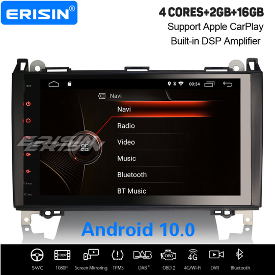 9" Android 10 Car Stereo CarPlay DSP DAB+ GPS BT Mercedes Benz A/B-Class Sprinter Vito Viano VW Crafter
