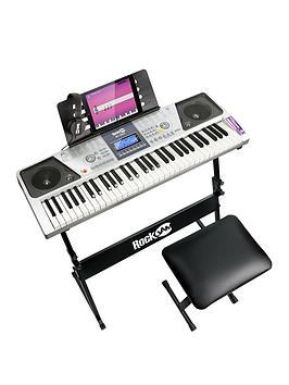 Rockjam Rj661-Sk Rockjam 61-Key Keyboard Piano Kit With Keyboard Stand, Piano Stool And Headphones