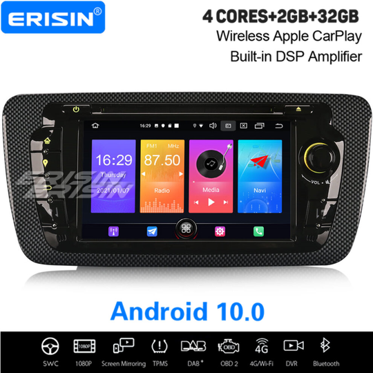 Android 10 Carplay Sat Nav Car Stereo DAB+ DSP BT WiFi For SEAT IBIZA