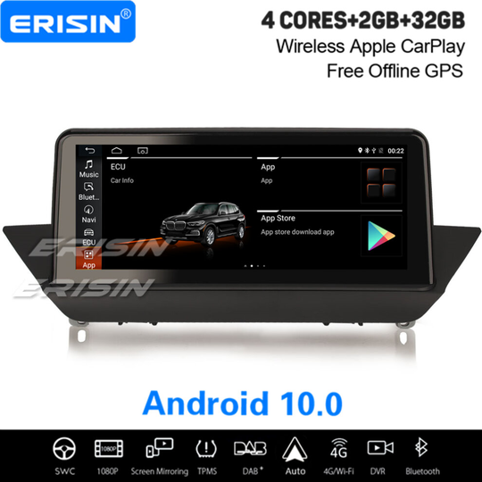 10.25" Android 10.0 IPS Car Stereo 4G CarPlay DVR Bluetooth WiFi DAB+ Sat Nav For BMW X1 E84 CIC