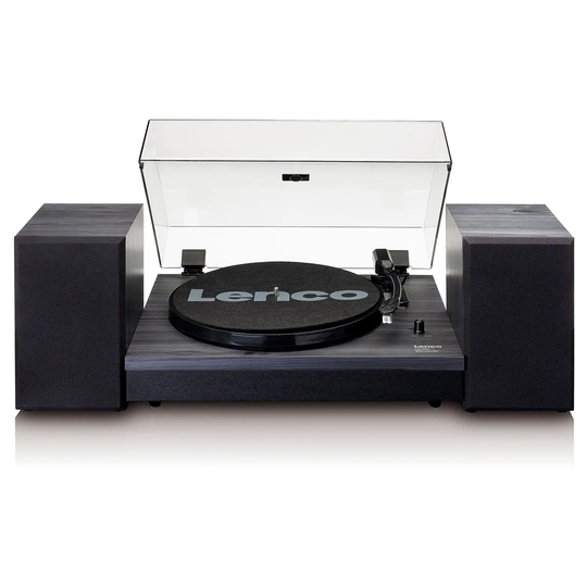Lenco LS-300BK Turntable with Two Separate Speakers - Black