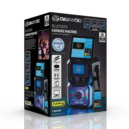 Daewoo Bluetooth Portable Karaoke Machine - Black