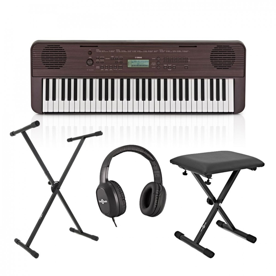 Yamaha PSR E360 Portable Keyboard Pack Dark Walnut