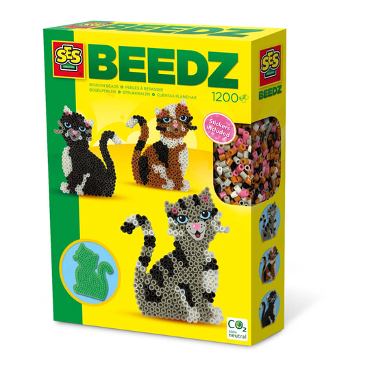 SES Creative Beedz Children's Iron-on Beads Cat Mosaic Kit