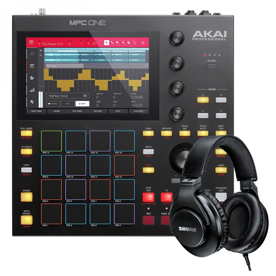 Akai Professional MPC One with Shure SRH440A Headphones