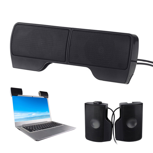 USB Clip-On Computer Sound Bar Stereo Laptop Desktop PC Notebook