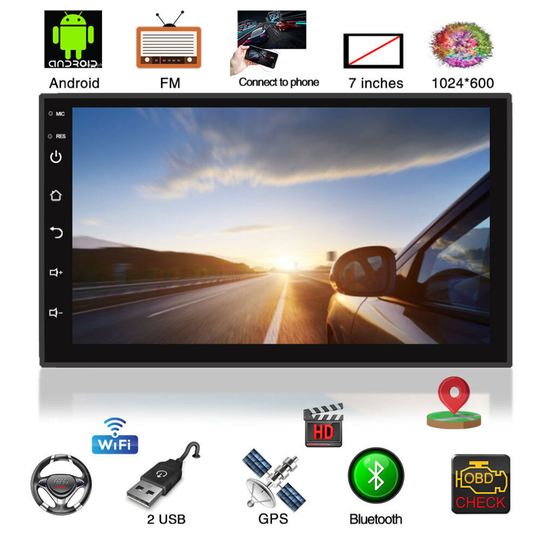 7'' Double Din Android 8.1 Car Stereo GPS Navigation WIFI Mirror Link