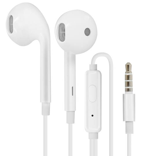 Earphones Wired Jack 3.5mm Remote Control Microphone MH135 Oppo White