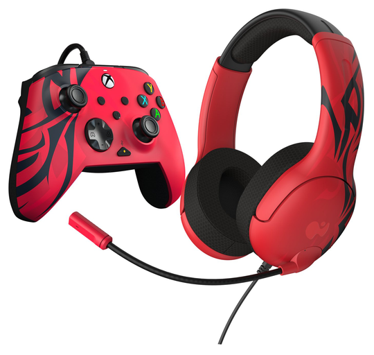 PDP Xbox REMATCH Controller & Headset Bundle - Spirit Red