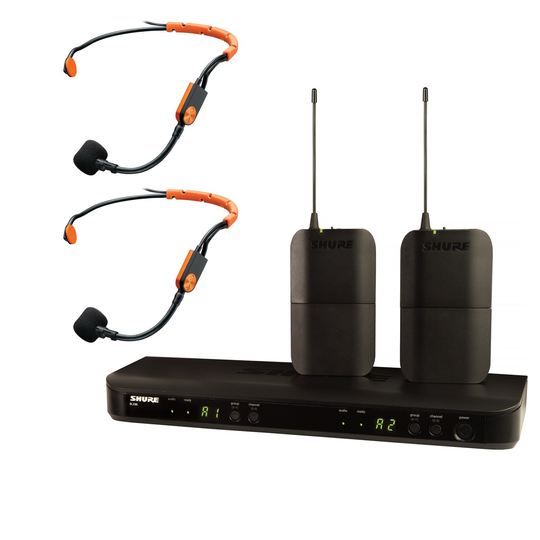 Shure BLX188/SM31-K3E Dual Wireless Headset System with 2 x SM31FH