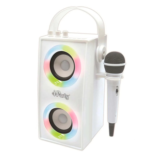 Lexibook Iparty Bluetooth Speakers With Mic & Lights Effects - White