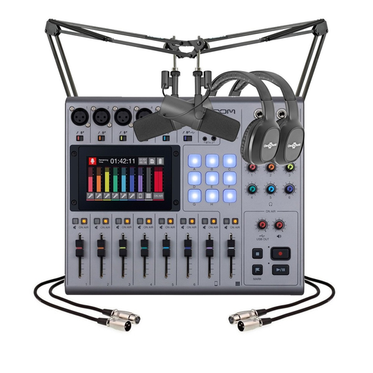 Zoom Podtrak P8 Podcasting Bundle with Shure SM7B