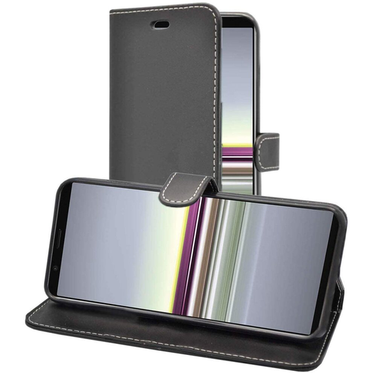 Case For Sony Xperia 5 Black Wallet Flip PU Leather Pouch Phone Cover