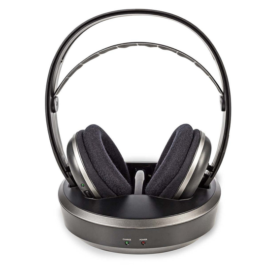 RF Wireless Over-Ear Headphones & Charge Base Station (Radio Frequency)