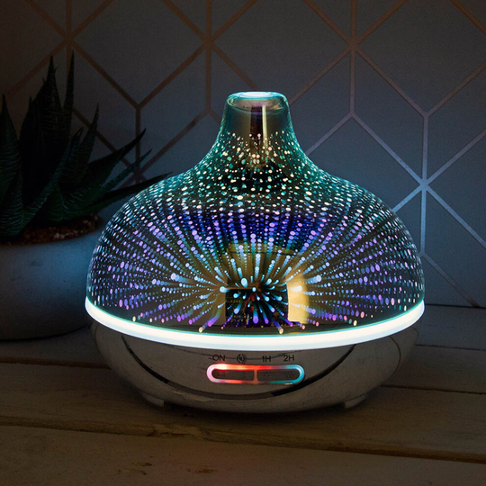 Ultrasonic Humidifier with Bluetooth Speaker Aroma Diffuser 3D Lights Starburst