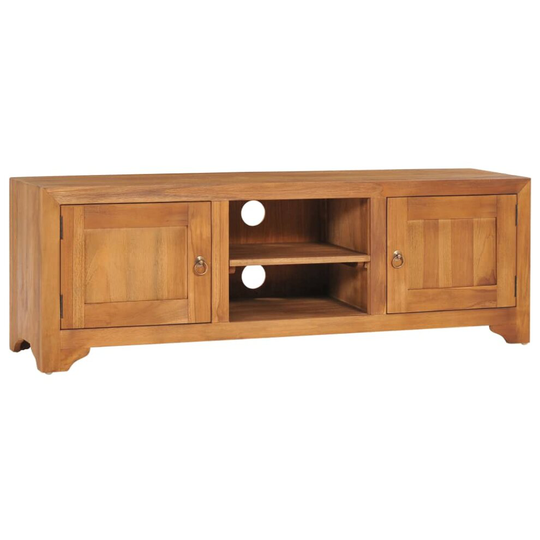 vidaXL Solid Teak Wood TV Unit Wooden Media Stand Stereo Cabinet Lowboard