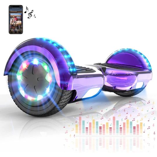 (Fundot 6.5inch hoverboard) Hoverboards with LED lights Bluetooth speaker