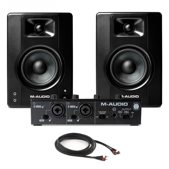 M-Audio M-Track Duo USB Interface with M-Audio BX4 Studio Monitors