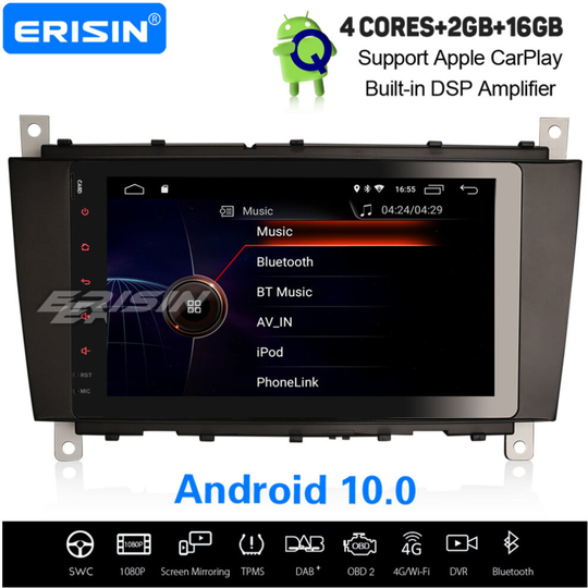 8" Android 10.0 Car Stereo Mercedes Benz C/CLC/CLK Class W203/209 GPS CarPlay DSP