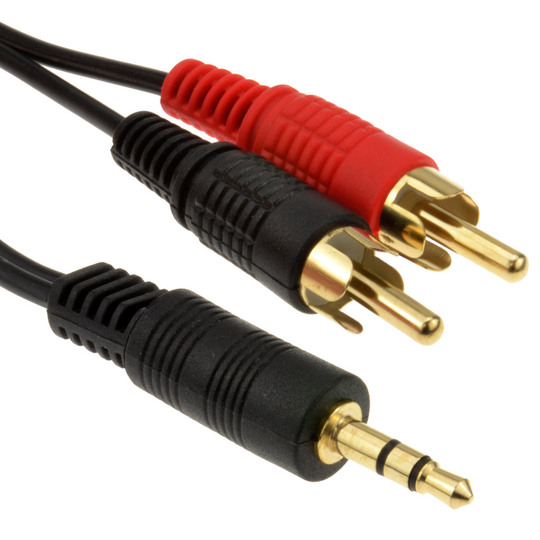 kenable 3.5mm Stereo Jack to 2 RCA Phono Plugs Audio Cable Lead GOLD 5m