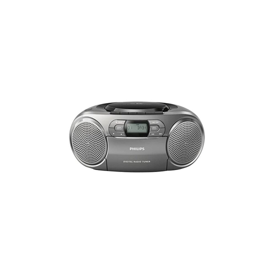 Philips Audio Portable CD radio recorder AZB600/12 portable CD player (Dynamic Bass Boost, DAB+, CD/tape deck, 3.5-mm audio input) Dark silver