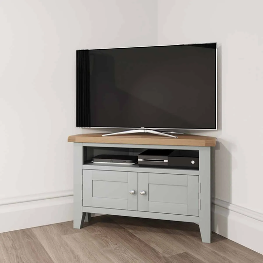 Madera Ready Assembled Corner TV Unit - Grey