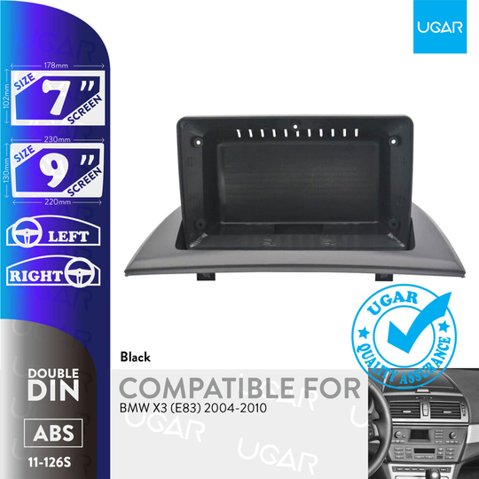 UGAR 7 inch / 9 inch Compatible for BMW X3 (E83) 2004-2010 Radio Stereo Dash Installation Mount Kit