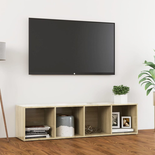 vidaXL TV Cabinet Sonoma Oak 142.5x35x36.5 cm Chipboard Stereo Cabinet Unit