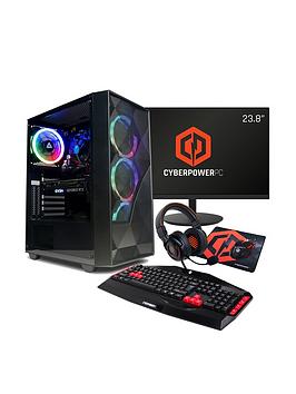 Cyberpower Eurus Gaming Pc Bundle - Amd Ryzen 3 4100, Geforce Gtx 1650, 8Gb Ram, 500Gb Ssd - With 23.8In Monitor, Headset, Keyboard, Mouse &Amp; Pad