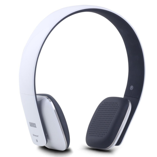 August EP636 Bluetooth Headphones - White - On Ear Wireless Headset with Mic & Bluetooth V4.1