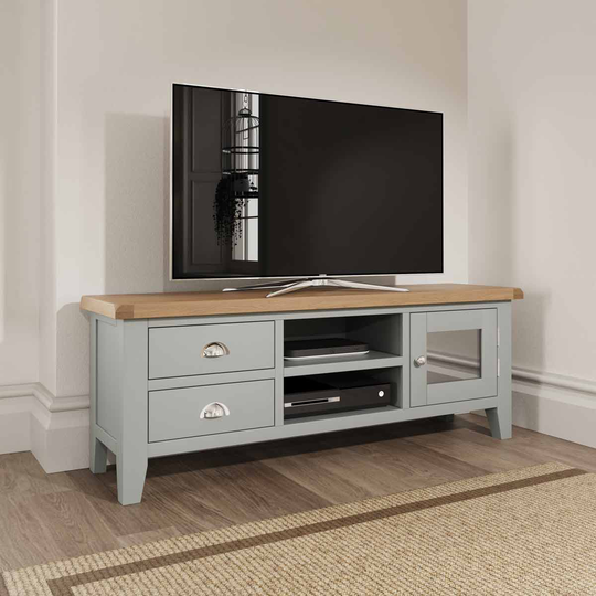 Madera Ready Assembled Large TV Unit - Grey