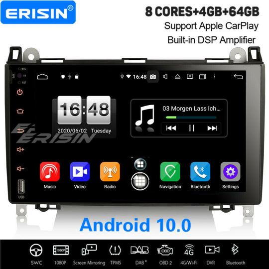 9" 8-Core Android 10.0 CarPlay Car Stereo DSP GPS Mercedes Benz A/B Class Viano Vito SprinterVW Crafter