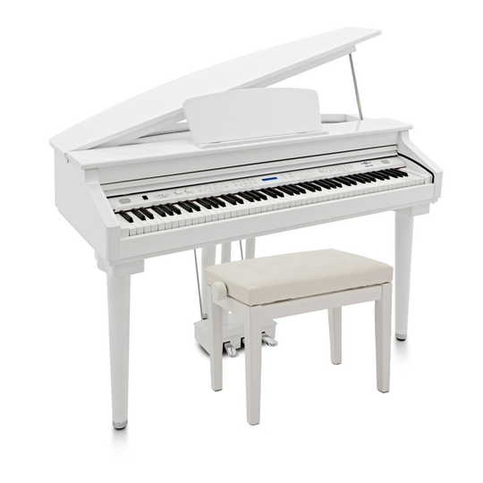 GDP-200 Digital Grand Piano with Stool by Gear4music Gloss White