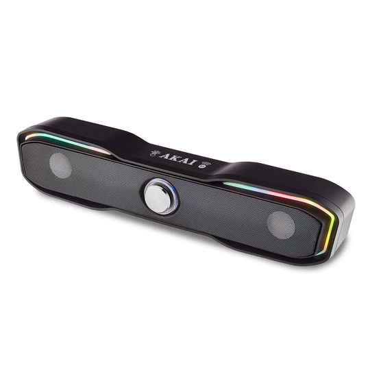 Akai Bluetooth Gaming LED Soundbar Black