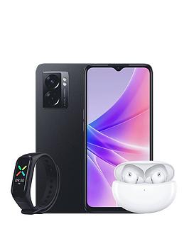 Oppo A77 5G (64Gb, Black) With Air 2 Pro Wireless Headphones And Oppo Band